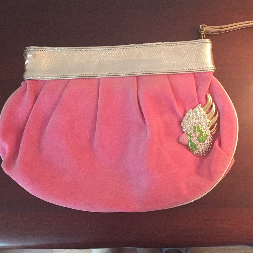 Vintage Lilly Pulitzer clutch w/ Cockatoo pin